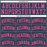 Custom Navy Pink Round Neck Suit Basketball Jersey