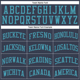 Custom Navy Teal Round Neck Suit Basketball Jersey