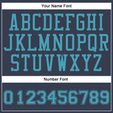 Custom Navy Teal Round Neck Suit Basketball Jersey