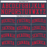 Custom Navy Red Round Neck Suit Basketball Jersey