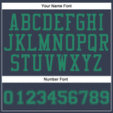 Custom Navy Kelly Green Round Neck Suit Basketball Jersey