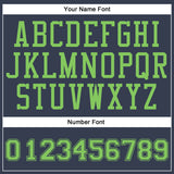 Custom Navy Neon Green Round Neck Suit Basketball Jersey