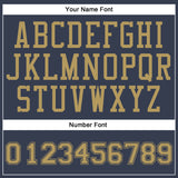 Custom Navy Old Gold Round Neck Suit Basketball Jersey