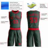 Custom Green Red Round Neck Suit Basketball Jersey
