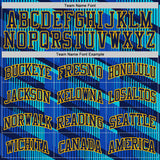 Custom Thunder Blue Navy Lakes Blue-Gold Geometric Stripe Round Neck Sublimation Basketball Suit Jersey