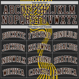 Custom Black Brown White-Yellow Stream Wave Stripe Round Neck Sublimation Basketball Suit Jersey
