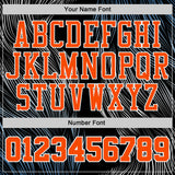 Custom Black Orange-White Abstract Feather Boho Style Round Neck Sublimation Basketball Uniform Jersey
