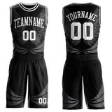 Custom Black-White Feather Wing Boho Style Round Neck Sublimation Basketball Uniform Jersey