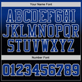 Custom Black Royal-White Wing Gradient Boho Style Round Neck Sublimation Basketball Uniform Jersey