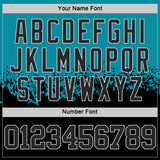 Custom Teal Black-White Shattered Geometric Side Panel Stripe Round Neck Sublimation Basketball Set Jersey