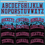 Custom Sky Blue Black-Pink Shattered Geometric Side Panel Stripe Round Neck Sublimation Basketball Set Jersey