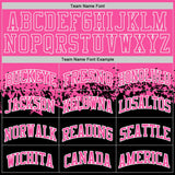 Custom Pink Black-White Shattered Geometric Side Panel Stripe Round Neck Sublimation Basketball Set Jersey