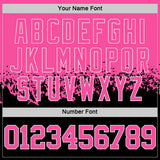 Custom Pink Black-White Shattered Geometric Side Panel Stripe Round Neck Sublimation Basketball Set Jersey
