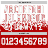 Custom White-Red Shattered Geometric Side Panel Stripe Round Neck Sublimation Basketball Set Jersey
