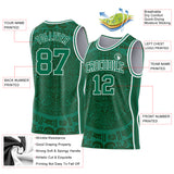 Custom Kelly Green-White Tribal Ethnic Aztec Sun Stone Side Panel Stripe Round Neck Sublimation Basketball Set Jersey