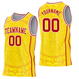 Custom Gold Red-White Tribal Ethnic Aztec Sun Stone Side Panel Stripe Round Neck Sublimation Basketball Set Jersey