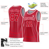 Custom Red-White Tribal Ethnic Aztec Sun Stone Side Panel Stripe Round Neck Sublimation Basketball Set Jersey