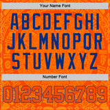 Custom Orange-Royal Tribal Ethnic Aztec Sun Stone Side Panel Stripe Round Neck Sublimation Basketball Set Jersey