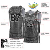 Custom Black-White Tribal Ethnic Aztec Sun Stone Side Panel Stripe Round Neck Sublimation Basketball Set Jersey