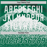 Custom Kelly Green White-Black Mountain Peak Shards Side Panel Stripe Round Neck Sublimation Basketball Set Jersey