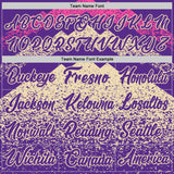 Custom Purple Cream-Pink Mountain Peak Shards Side Panel Stripe Round Neck Sublimation Basketball Set Jersey