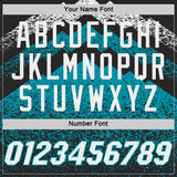 Custom Black White-Teal Mountain Peak Shards Side Panel Stripe Round Neck Sublimation Basketball Set Jersey