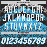 Custom Black White-Sky Blue Mountain Peak Shards Side Panel Stripe Round Neck Sublimation Basketball Set Jersey