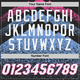 Custom Black White Light Blue-Pink Mountain Peak Shards Side Panel Stripe Round Neck Sublimation Basketball Set Jersey