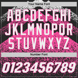 Custom Black White-Pink Mountain Peak Shards Side Panel Stripe Round Neck Sublimation Basketball Set Jersey