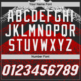 Custom Black White-Red Mountain Peak Shards Side Panel Stripe Round Neck Sublimation Basketball Set Jersey