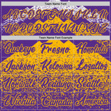 Custom Purple Gold-White Mountain Peak Shards Side Panel Stripe Round Neck Sublimation Basketball Set Jersey