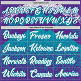 Custom Purple White-Teal Mountain Peak Shards Side Panel Stripe Round Neck Sublimation Basketball Set Jersey