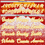 Custom Red White-Gold Mountain Peak Shards Side Panel Stripe Round Neck Sublimation Basketball Set Jersey