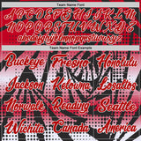 Custom Red Black-White Lightning Gradient Dot Side Panel Stripe Round Neck Sublimation Basketball Set Jersey