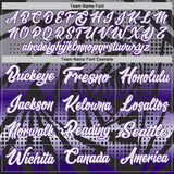Custom Purple White-Black Lightning Gradient Dot Side Panel Stripe Round Neck Sublimation Basketball Set Jersey