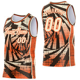 Custom Orange Cream-Brown Lightning Gradient Dot Side Panel Stripe Round Neck Sublimation Basketball Set Jersey