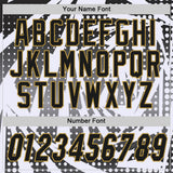 Custom White Black Gray-Old Gold Lightning Gradient Dot Side Panel Stripe Round Neck Sublimation Basketball Set Jersey
