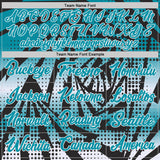 Custom Teal Black-White Lightning Gradient Dot Side Panel Stripe Round Neck Sublimation Basketball Set Jersey