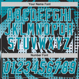 Custom Teal Black-White Lightning Gradient Dot Side Panel Stripe Round Neck Sublimation Basketball Set Jersey