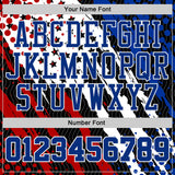 Custom Black Royal White-Red American Flag Patriotic Round Neck Sublimation Basketball Uniform Jersey