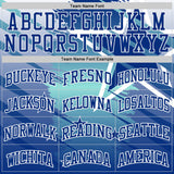 Custom Blue Royal-White Star Grunge Brush Stroke Gradient Round Neck Sublimation Basketball Uniform Jersey