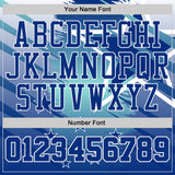 Custom Blue Royal-White Star Grunge Brush Stroke Gradient Round Neck Sublimation Basketball Uniform Jersey