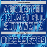 Custom Blue Royal-White Star Fluid Round Neck Sublimation Basketball Uniform Jersey