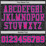 Custom Black Hot Pink-Powder Blue Geometric Starburst Color Block Round Neck Sublimation Basketball Uniform Jersey
