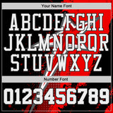 Custom Black White-Red Splatter Star Round Neck Sublimation Basketball Uniform Jersey
