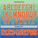 Custom Pea Green Orange Thunder Blue-White Star Dot Gradient Round Neck Sublimation Basketball Uniform Jersey
