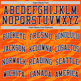 Custom Orange Navy-White Stripe Star Brush Stroke Round Neck Sublimation Basketball Uniform Jersey