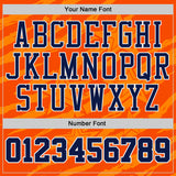Custom Orange Navy-White Stripe Star Brush Stroke Round Neck Sublimation Basketball Uniform Jersey