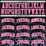 Custom Black Pink-White Gradient Star Round Neck Sublimation Basketball Uniform Jersey