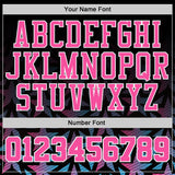 Custom Black Pink-White Gradient Star Round Neck Sublimation Basketball Uniform Jersey